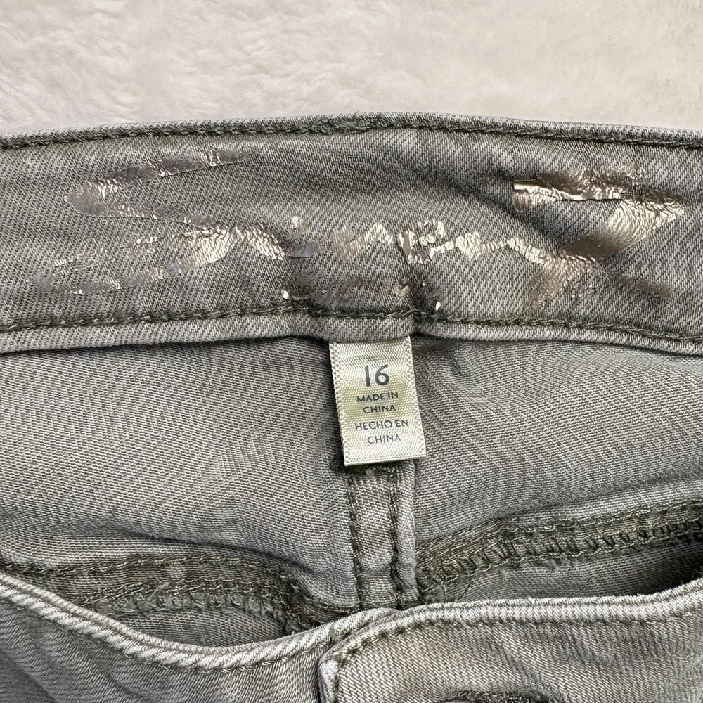 Seven 7 For All‎ Mankind Jeans Woman Sz 16 Green Utility Ankle Skinny Cargo